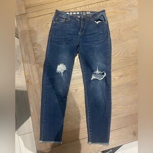 Distressed Dark Blue Women’s Skinny Jeans